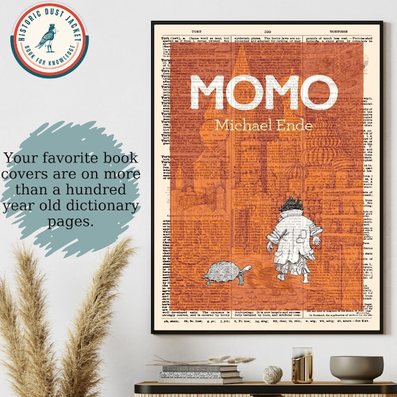 Printable 'momo by Michael Ende' Book Cover Art, Vintage Book