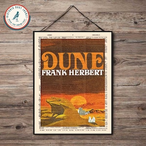 Printable 'dune' Book Cover Print on Vintage Dictionary Page, Dune Book ...
