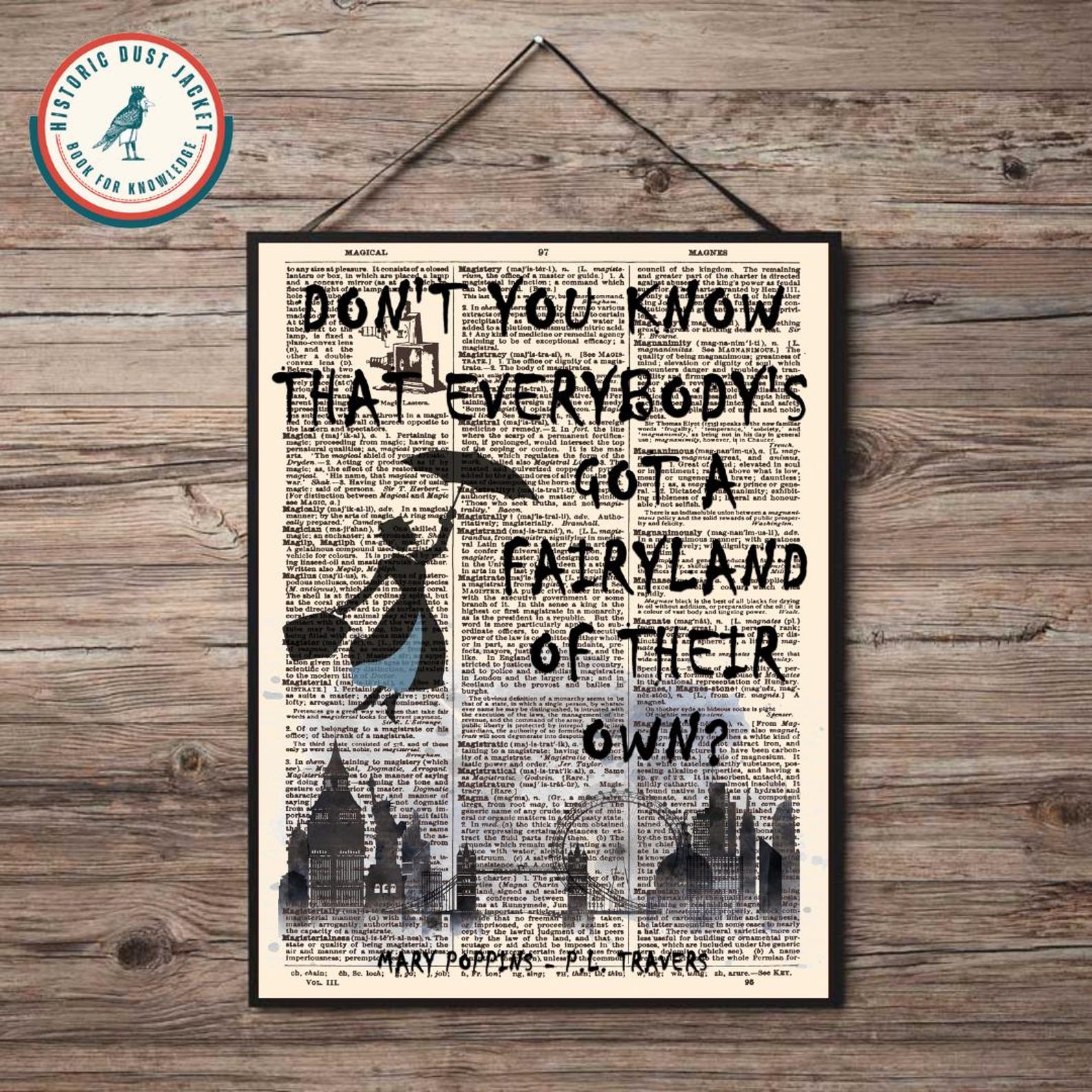 Printable 'mary Poppins' Book Cover Art, Vintage Book Cover, Poster ...
