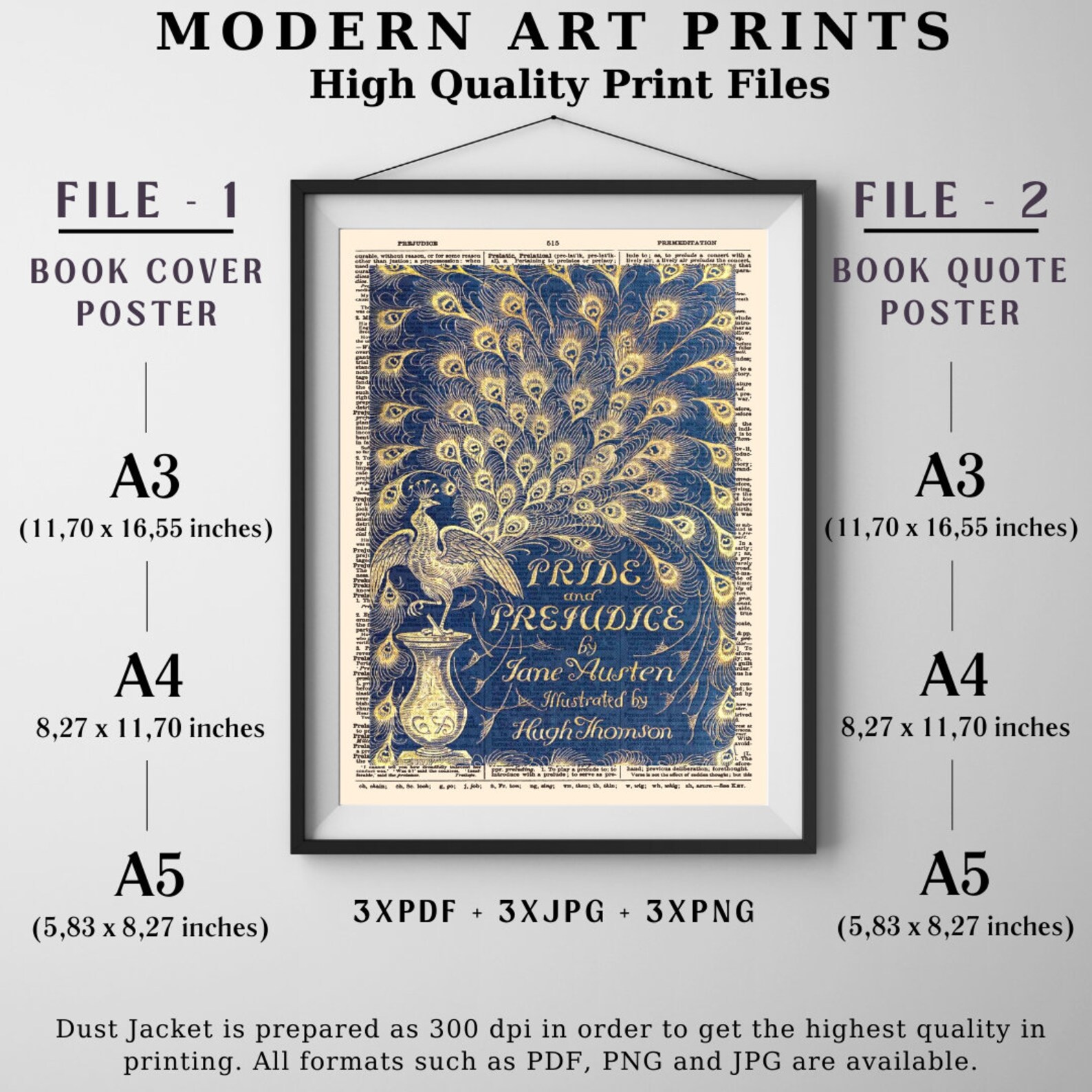 Printable 'pride and Prejudice' Book Cover Art Print, Pride and ...