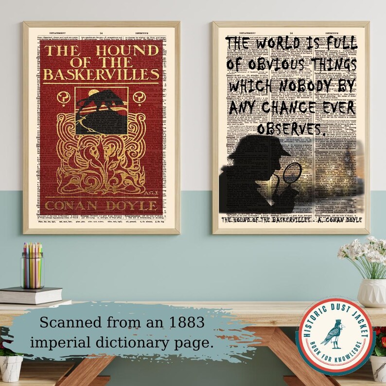 Printable 'the Hound of the Baskervilles' Book Cover Art, Vintage Book ...