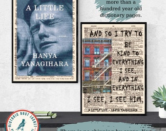 Printable &#39;A Little Life&#39; Book Cover Art, Vintage Book Cover,  Poster Print, Book Lover Gift