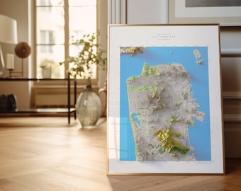 Custom Topographic Elevation Map Print: Shaded Relief 3D Feel (24x32)