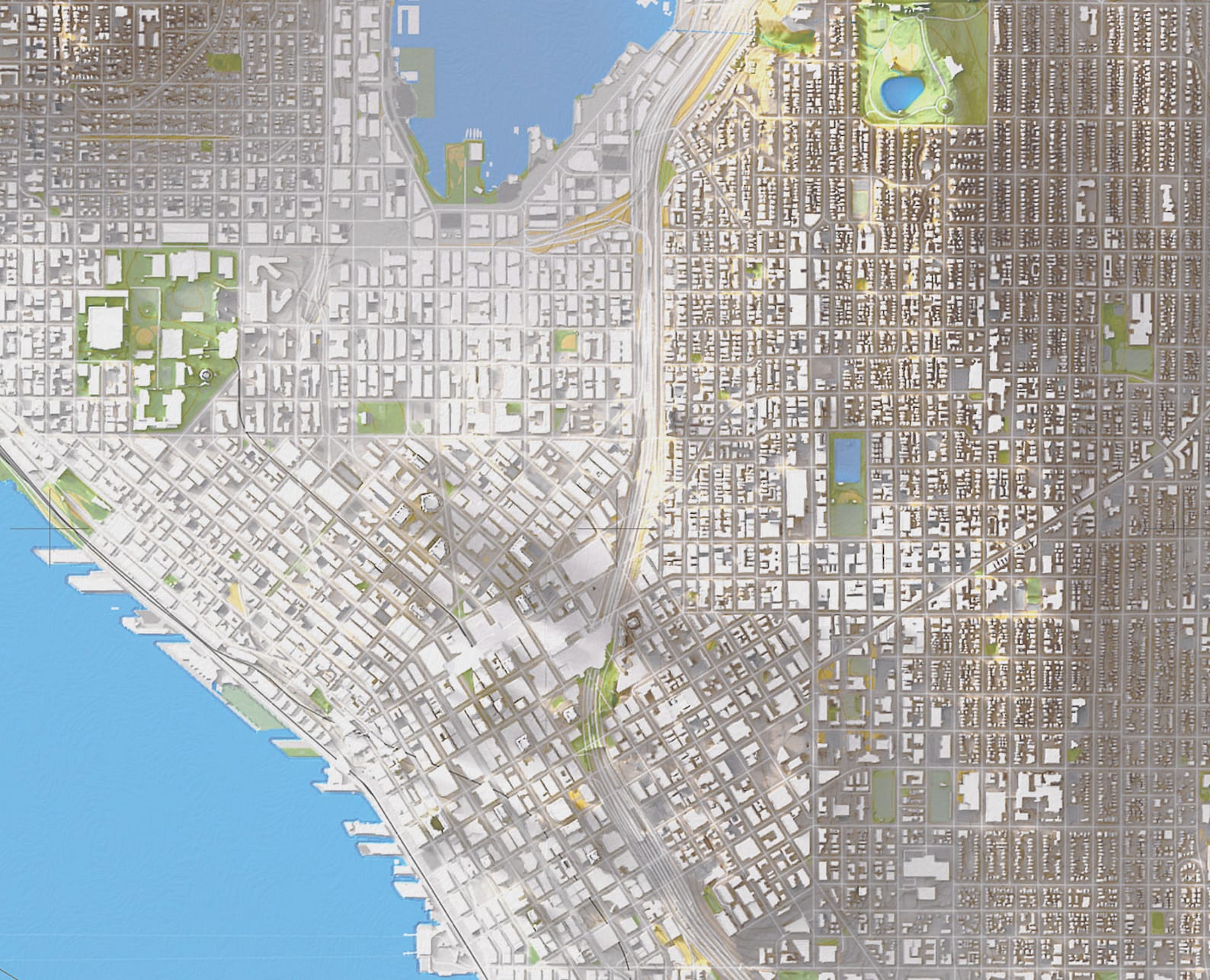 Seattle Topographic Map Print: Shaded Relief 3D Elevation (24x32) - Etsy