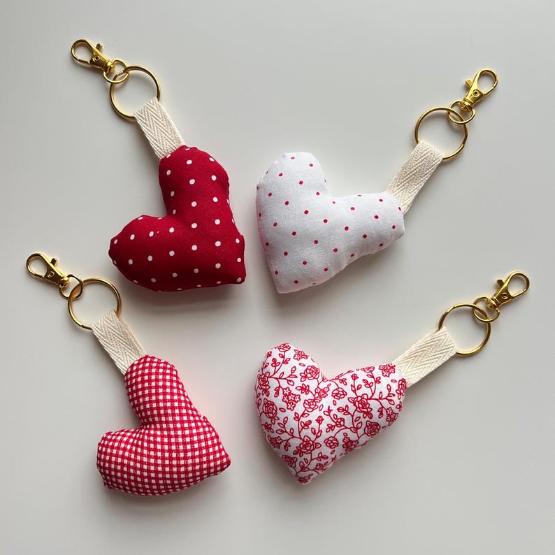 Heart Bag Charms Fabric Heart Keychains Accessories for Bags Cute ...