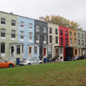 Bunte Reihenhäuser in Portland Maine!
