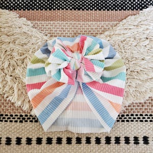 Baby Turban, Bow Turban, Top Knot Hat, Messy Bow Turban