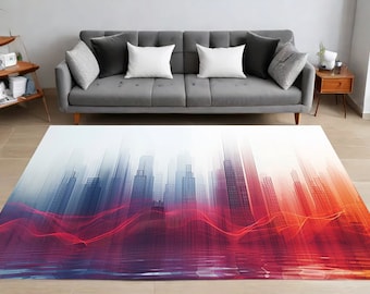 Moderner Teppich, Wollteppich, Abstrakter Teppich, Wohnzimmerteppich, Schlafzimmer, Wohnzimmer, rutschfest, Geschenk für Sie, Geschenk für Ihn