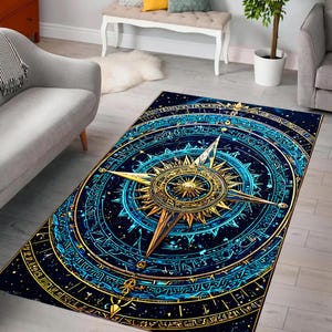 Hemels kompas kunst tapijt, ingewikkeld astrologisch kaartontwerp, sterrenkaart, kosmisch tapijt, woonkamer, slaapkamer, kantoor, cadeau-idee, voor haar, hem