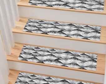 Stair Rug, Stair Carpet, Stair Runner, Stair Mat, Modern Step Rug, Stair Treads, Non-Slip, Gift, Home Decor, Rug Art, Feather Rug, Gift Idea