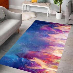 Vivid Flame Inspired Rug, Abstract Fire Patterns, Dreamy Ethereal Design, Dynamic Energy, Home Decor, Living Room, Bedroom, Gift Idea