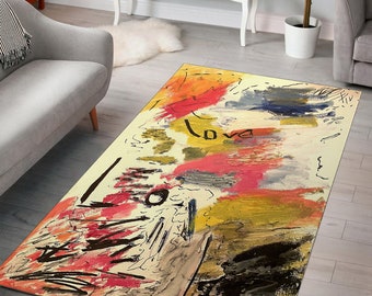 Abstract Rug, Expressionism Rug, Love Rug, Painting Rug, Art Rug, Living Room, Bedroom, Non Slip, Home Decor, Perfect Gift, Gift for Her