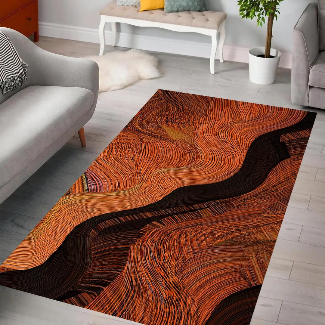 Simple Abstract Modern Rug Modern Rug, Abstract Rug, Earthy Design, Contemporary Art Style, Bold ...