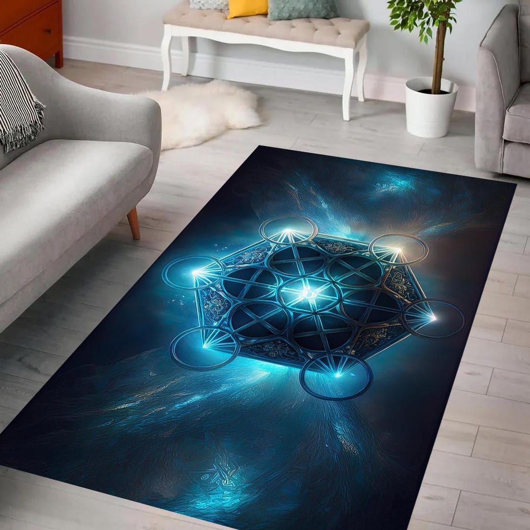Metatron Cube Rug Metatron's Cube Rug, Sacred Geometry Rug, Cosmic Energy Design ...