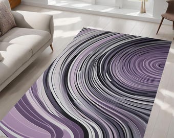 Abstract Rug, Swirl Rug, Hypnotic Rug, Circular Pattern, Minimalist Design, Modern Decor, Living Room, Bedroom, Gift Idea, for Her, Him