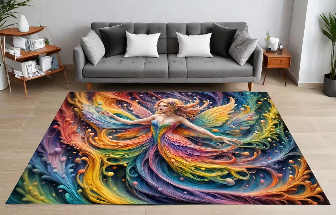 Fantasy Rug Collection Fairy Rug, Whimsical Rug, Vibrant Fantasy Rug, Wings Rug, Dreamy Rug ...