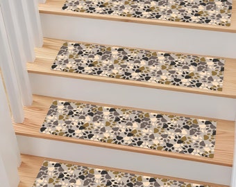 Stair Rug, Stair Carpet, Stair Runner, Stair Mat, Modern Step Rug, Stair Treads, Non-Slip, Gift, Leopard Print Rug , Paw Print Rug, Gift
