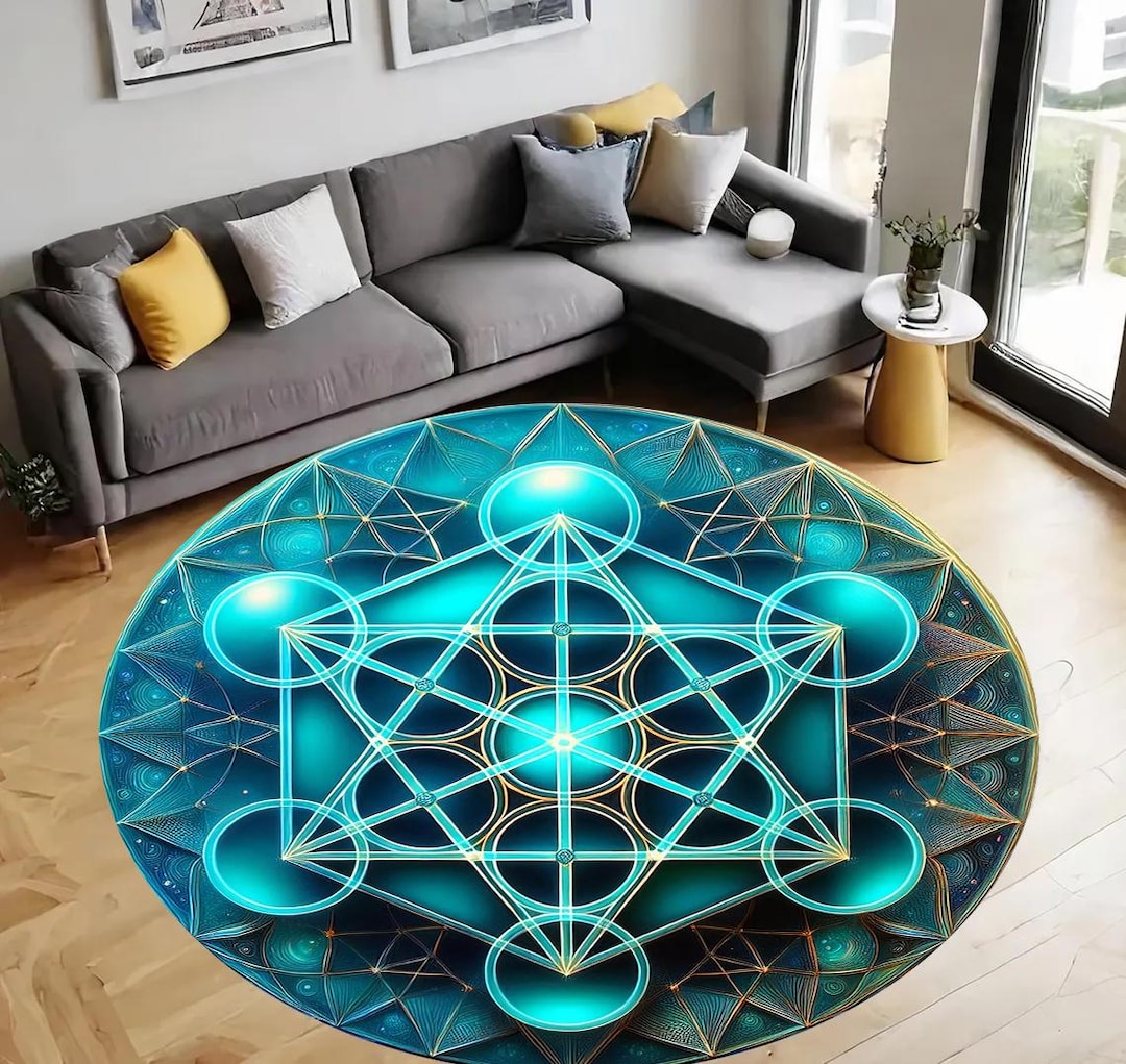 Metatron Cube Rug Metatron's Cube Rug, Sacred Geometry Design, Cosmic Art, Spiritual ...
