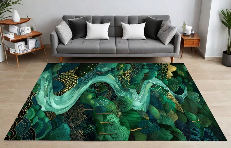 Enchanting Rug, Forest Rug, River Rug, Flowing River Rug, Living Room ...