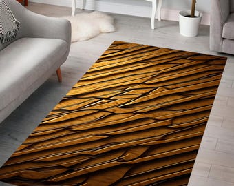 Golden Sands Rug, Luxurious Rippled Rug, Warm Metallic Waves Rug, Elegance Rug, Modern Rug, Home Decor, Living Room, Bedroom, Gift for Her