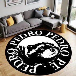 Pedro Pedro, Raccoon Rug - Funny Rug, Meme Rug, Animal Rug, Non-Slip Rug for Living Room, Bedroom, Kitchen, Perfect Father&#39;s Day Gift