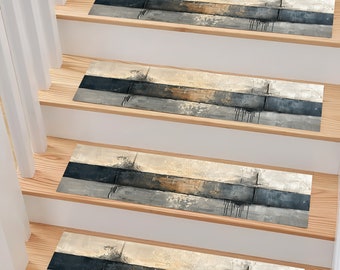 Stair Rug, Stair Carpet, Stair Runner, Stair Mat, Modern Step Rug, Stair Treads, Non-Slip, Gift, Elegant Rug, Abstract Art Rug, Modern Rug