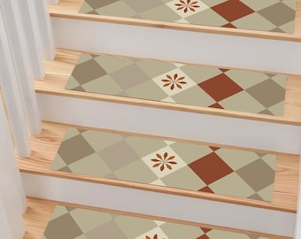 Stair Rug, Stair Carpet, Stair Runner, Stair Mat, Modern Step Rug, Stair Treads, Non-Slip, Gift, Geometric Pattern Rug, Elegant Design