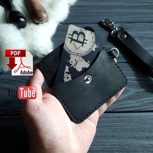 Padrão de porta-cartões de couro PDF | Padrão de carteira | Padrão de carteira de cartão | Padrão de mini carteira | Modelo | Tutorial | Padrão de couro