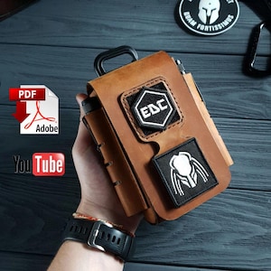 Schnittmuster Leder Gürteltasche PDF | EDC Taschenmuster | EDC Lederbeutel | Gürteltasche | Vorlage | Nähanleitung | Leder Muster | pdf-Schnittmuster