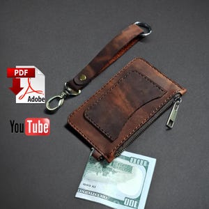 Padrão de porta-cartões de couro em PDF | Padrão de carteira de chaveiro de couro | Padrão de carteira | Modelo | Tutorial | Padrão de couro | Padrão em PDF