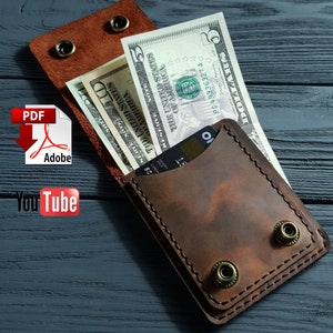 Patrón de billetera de cuero PDF / Patrón de billetera de cuero plegable / Patrón de monedero de cuero / Plantilla / Tutorial / Patrón de cuero / Patrón PDF