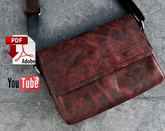 Leather Messenger Bag PDF Pattern: DIY Crossbody Bag with Video
