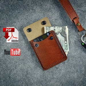 Leder schlanker Kartenhalter PDF Muster, DIY einfache kleine Mini Geldbörse | Handgemachte Karte Brieftasche, Vorlage | Näh-PDF Schnittmuster mit Videoanleitung