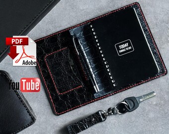 Patroon leren notebookomslag A6: doe-het-zelfsjabloon (pdf-patroon)