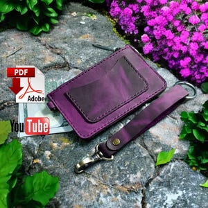 Women's leather zipper card wallet PDF pattern, Handmade small wallet, DIY card holder, Template, Sewing PDF pattern with video tutorial