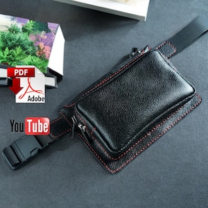 Leder Bauchtasche Schnittmuster PDF | Gürteltasche Schnittmuster | Gürteltasche | Ledertasche Muster | Vorlage | Anleitung | Ledermuster | PDF Schnittmuster