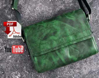 Leather Messenger Bag PDF Pattern: DIY Unisex Crossbody Bag (Video Tutorial)