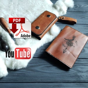 Leather cover pattern PDF 3 in 1 | Leather key holder pattern | Leather keychain pattern | Digital template | Leather patterns | Tutorial