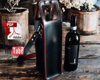 Leather Wine Tote Bag PDF Pattern: DIY Bottle Holder with Video