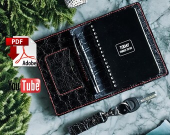 Leather A6 Notebook Cover PDF Pattern: DIY Field Notes Diary (Video Tutorial)