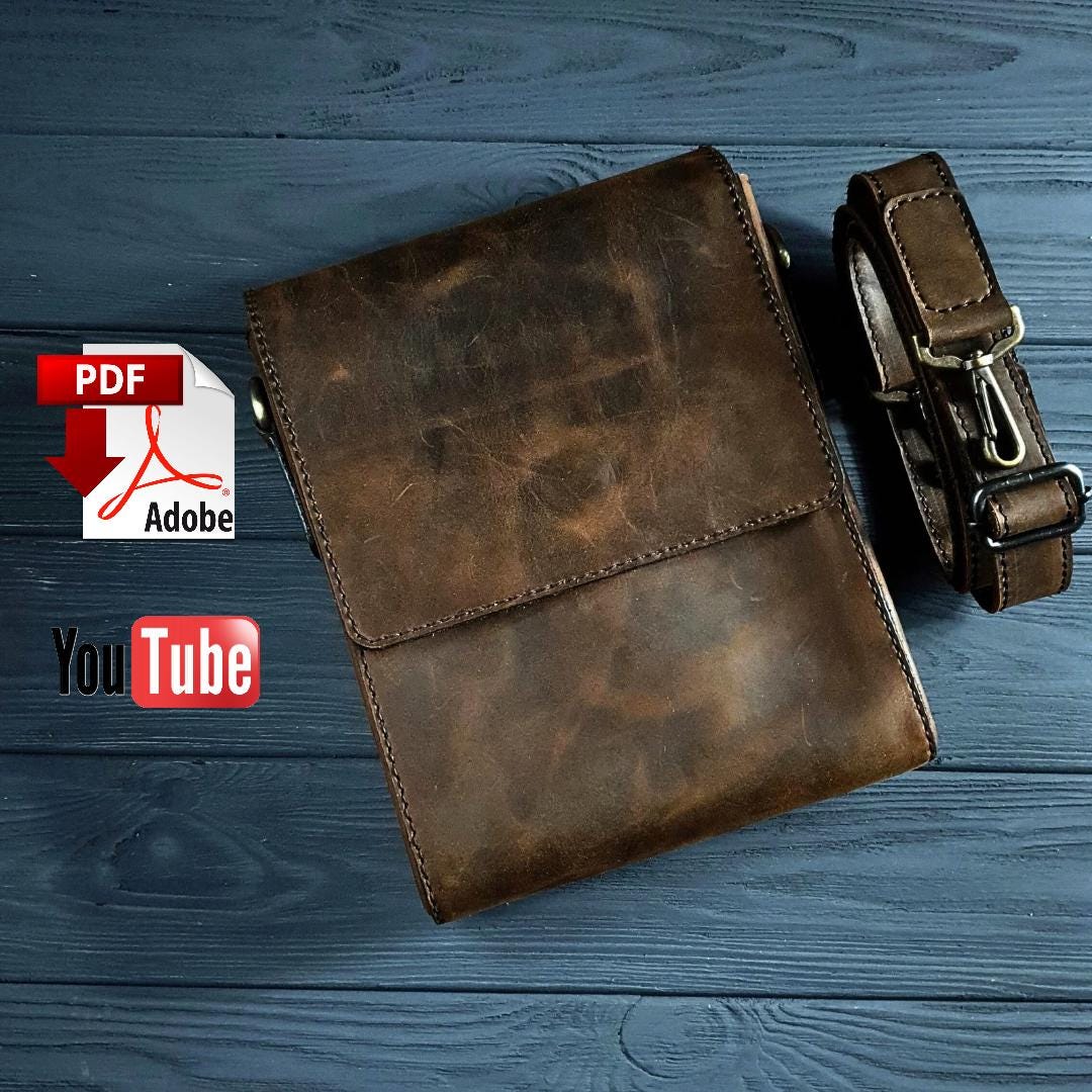 Leather Crossbody Bag PDF Pattern: DIY Lined Messenger Bag With Video ...