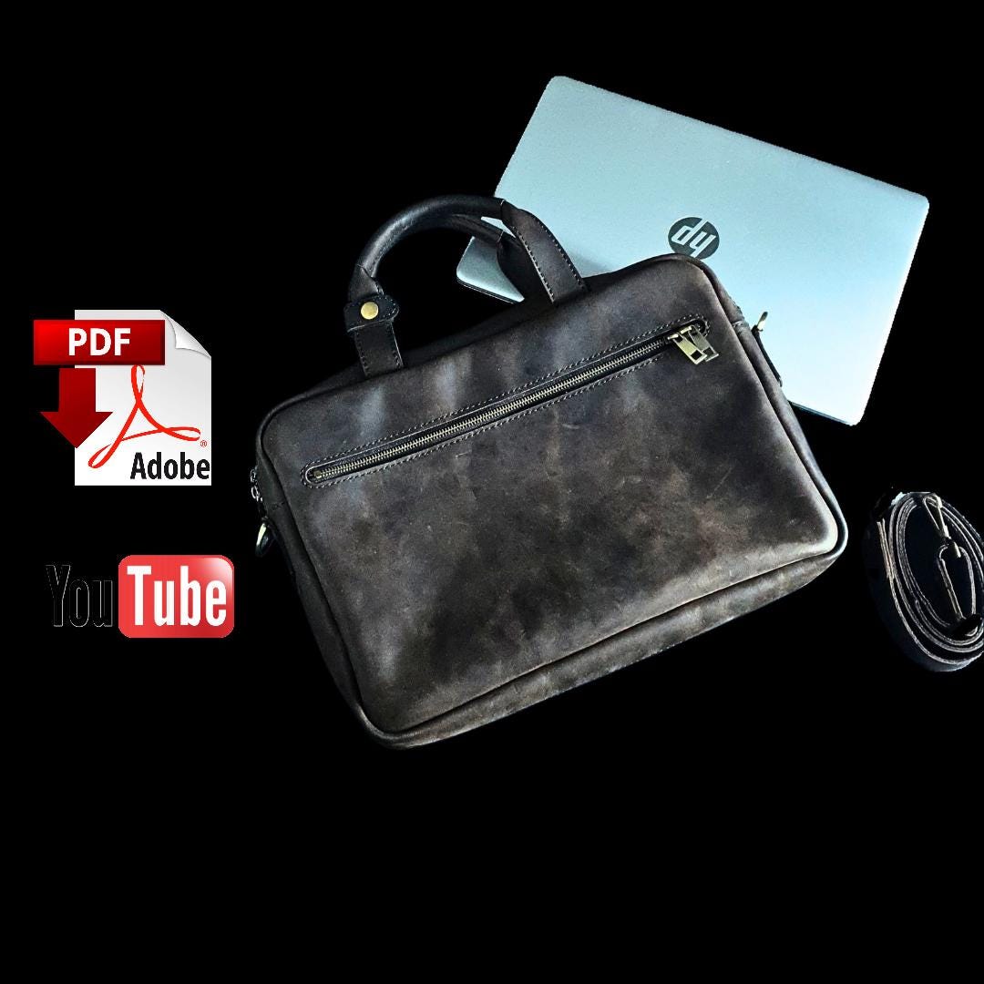 Leather Laptop Bag PDF Pattern: DIY Lined Messenger Bag With Video - Etsy