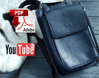 Patroon leren telefoontas pdf: doe-het-zelftas voor heren met videotutorial