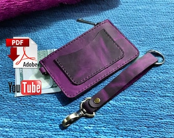 Leather Zipper Card Wallet PDF Pattern: DIY Small Wallet with Video