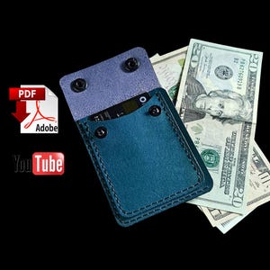 Leder schlanker Kartenhalter PDF Muster, DIY einfache kleine Mini Geldbörse | Handgemachte Karte Brieftasche, Vorlage | Näh-PDF Schnittmuster mit Videoanleitung