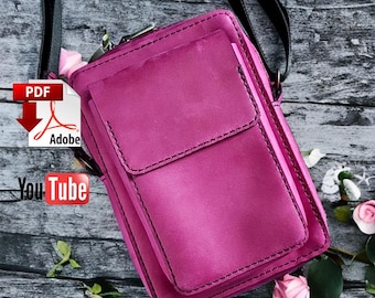Patrón de bolso minimalista para teléfono: Bolso bandolera con cremallera DIY con vídeo