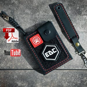 Patrón PDF para tarjetero EDC de cuero / Cartera pequeña fina / Cartera hecha a mano / Diy / Plantilla / Patrón PDF de costura con videotutorial