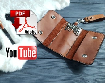 leather key holder PDF pattern | leather key case template | key holder tutorial | DIY key holder | PDF pattern | leather key case pattern