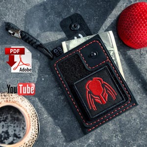 Patrón PDF de billetera EDC de cuero / Billetera pequeña delgada / Tarjetero hecho a mano / Diy / Plantilla / Patrón PDF de costura con videotutorial