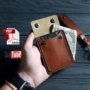 Patrón de billetera delgada de cuero PDF / Mini billetera pequeña simple / Billetero, tarjetero, portatarjetas, monedero / Plantilla, tutorial, patrón de cuero